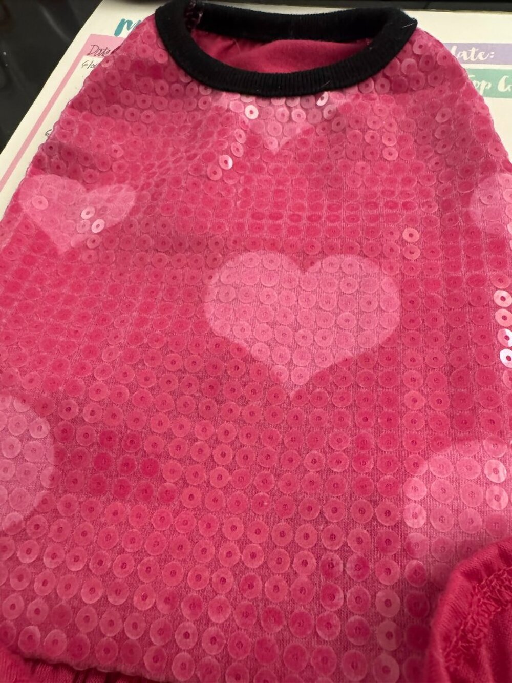 XS Pink/Hot Pink Sequined Dog Dress